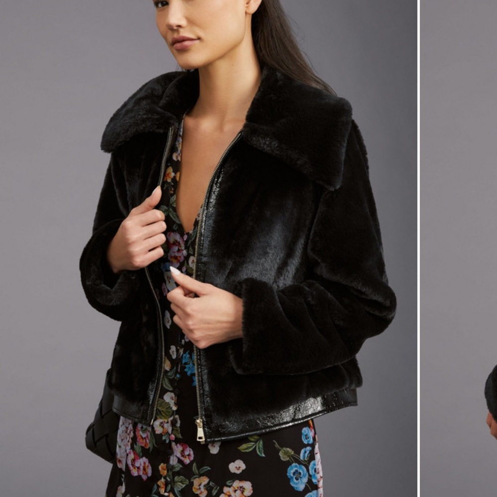 Anthropologie Maeve Faux Fur Jacket